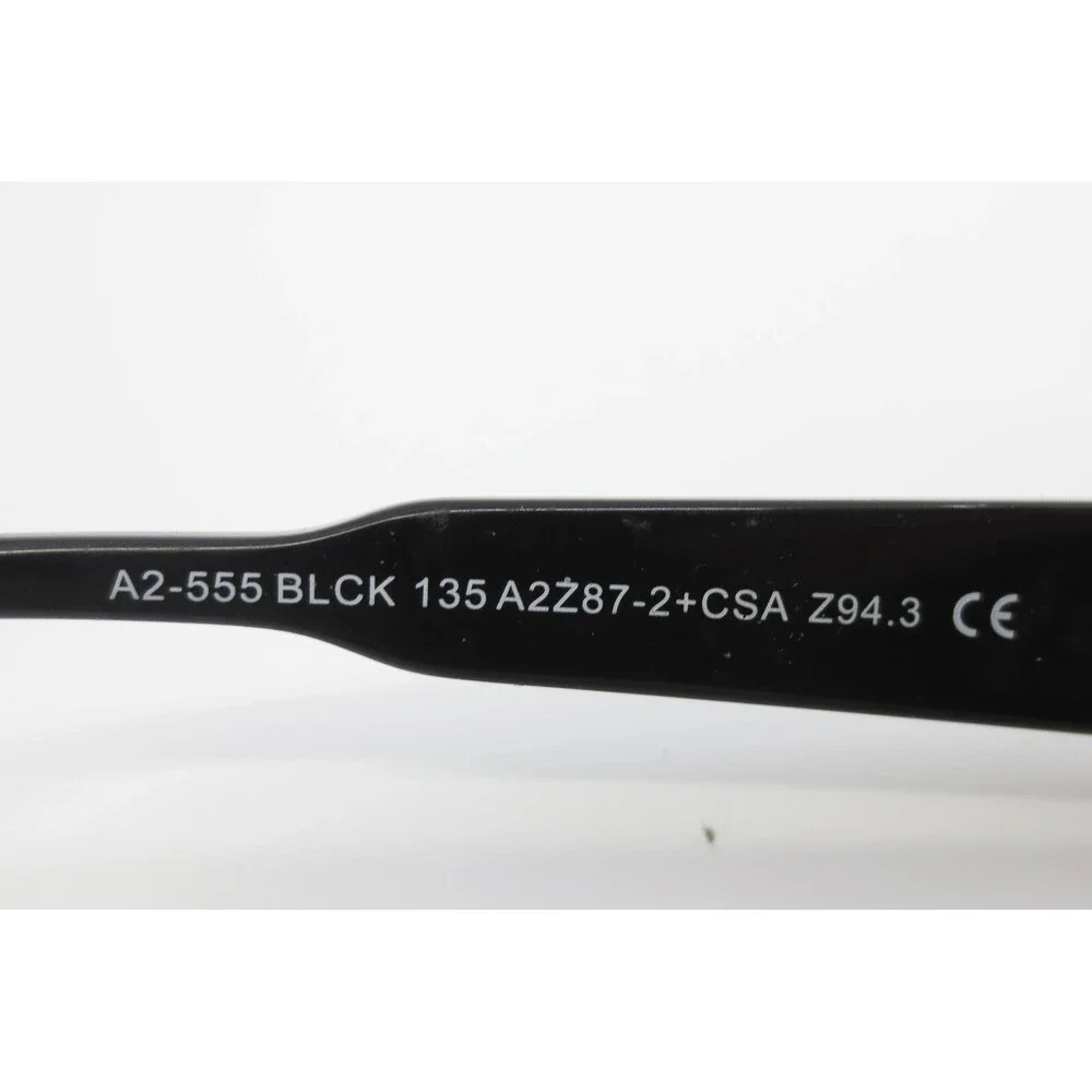 A2 Hilco 1601 Black Silver Rectangular Eyeglasses Frames 54-17-135 A2-555 BLCK